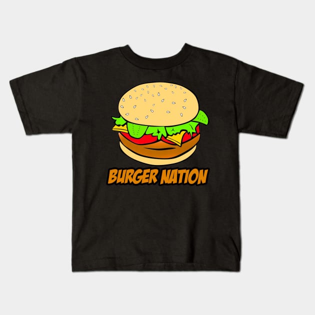 Burger Nation Tee Kids T-Shirt by Jbug08x